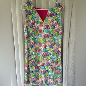 Nicole Miller Pineapple Print Watercolor Sun Dress. Size 10
